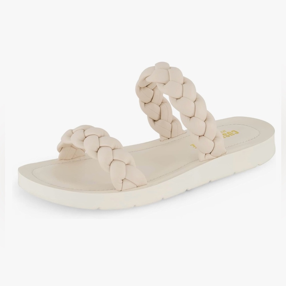 Women's Cushionaire Isla braided slide sandal Memory
Foam, Ivory 8